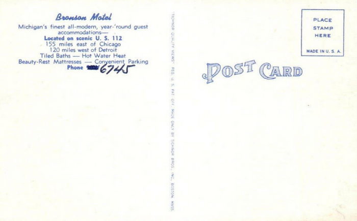 Bronson Motel - Old Postcard (newer photo)